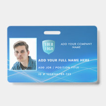 Horizontale Mitarbeiter-Foto-ID mit Logo