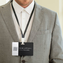 Horizontale moderne Schwarz-weiße Bezeichnung des Ausweis