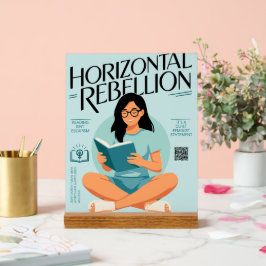 Horizontale Rebellion – Leises feministisches Lese Acrylschild