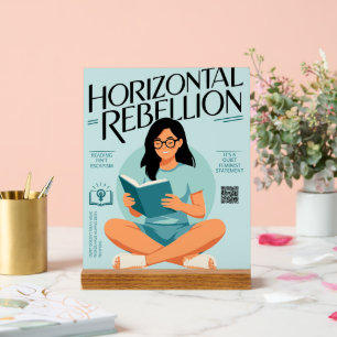 Horizontale Rebellion – Leises feministisches Lese Acrylschild