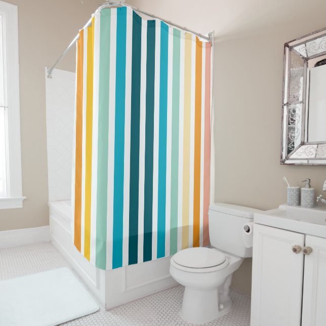 Horizontale Regenbogenstreifen Duschvorhang (Beispiel)