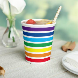 Horizontale Regenbogenstreifen Pappbecher