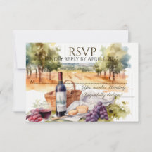 Horizontale RSVP-Karten für Weinberge