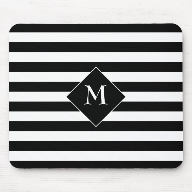 Horizontale schwarze Streifen mit mittlerem weißen Mousepad (Vorne)