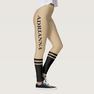 Horizontale schwarze Streifen   Name Tan Leggings