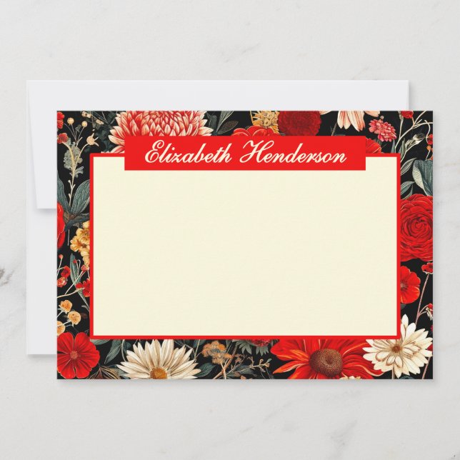 Horizontale Stationery-Karte für Rot-Dunkel-12x18 (Vorderseite)
