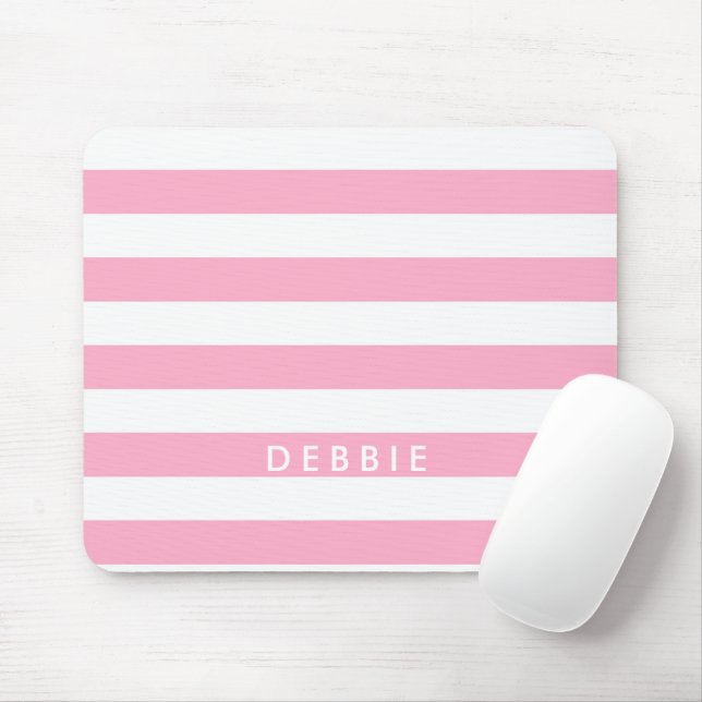 Horizontale Streifen aus individuelle Name, rosa u Mousepad (Mit Mouse)