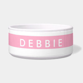 Horizontale Streifen aus individuelle Name, rosa u Napf