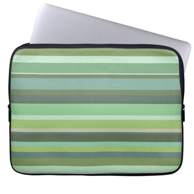 Horizontale Streifen aus Olivengrün Laptopschutzhülle (Vorderseite)