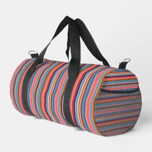 Horizontale Streifen blaurosa Terracotta Retro Duffle Bag