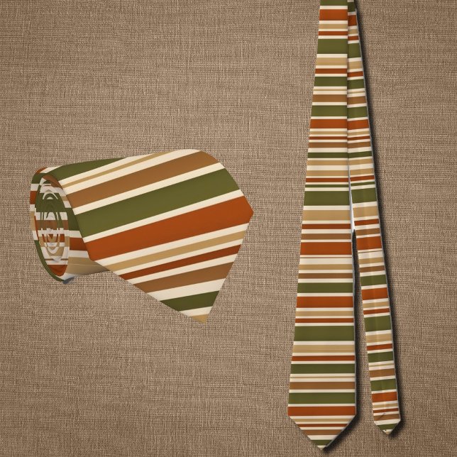 horizontale Streifen im Retro-Herbstlook  Krawatte (Von Creator hochgeladen)