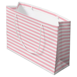 Horizontale Streifen in rosa und weißem Medium Große Geschenktüte