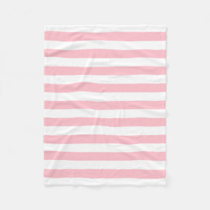 Horizontale Streifen in rosa und weißer Größe Fleecedecke