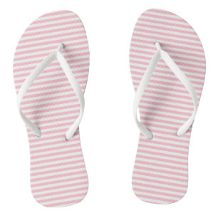 Horizontale Streifen in rosa und weißer Größe Flip Flops