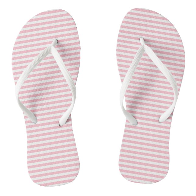 Horizontale Streifen in rosa und weißer Größe Flip Flops (Fußbett)