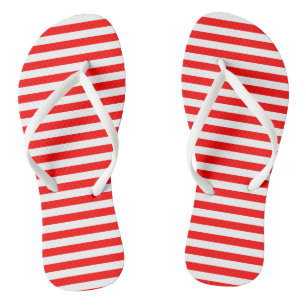 Horizontale Streifen in Rot und Weiß Flip Flops