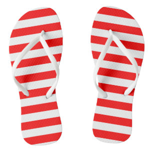 Horizontale Streifen in Rot und Weiß Flip Flops