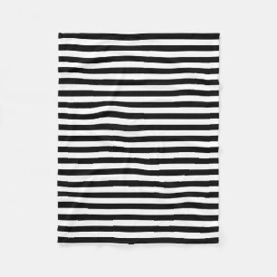 Horizontale Streifen in Schwarz und Weiß Fleecedecke
