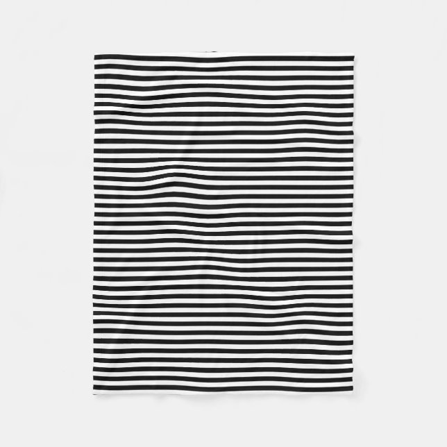 Horizontale Streifen in Schwarz/Weiß Fleecedecke (Vorderseite)