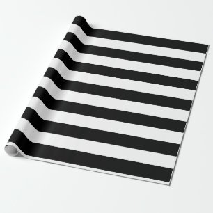 Horizontale Streifen in Schwarz-Weiß-Größe Geschenkpapier