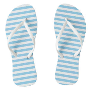 Horizontale Streifen mit blauer und weißer Größe Flip Flops