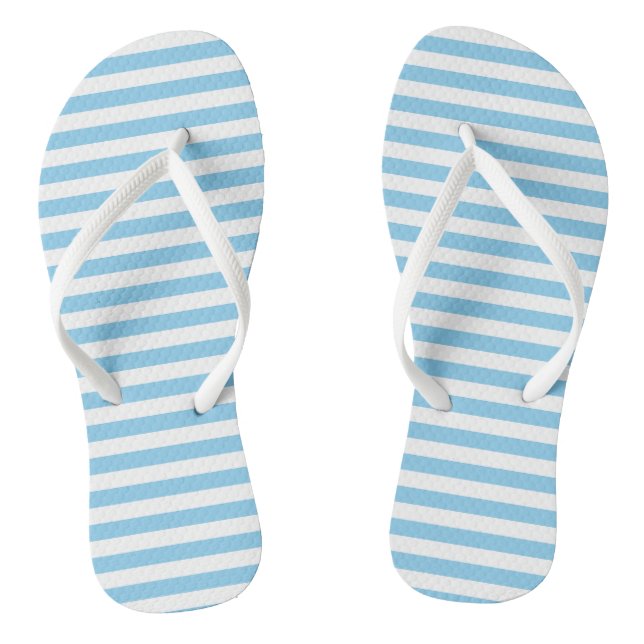 Horizontale Streifen mit blauer und weißer Größe Flip Flops (Fußbett)