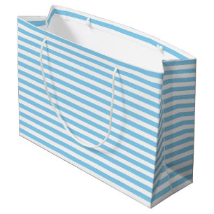 Horizontale Streifen mit blauer und weißer Größe Große Geschenktüte