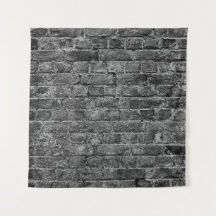 horizontale Teil der schwarzen bemalten Ziegelwand Wandteppich