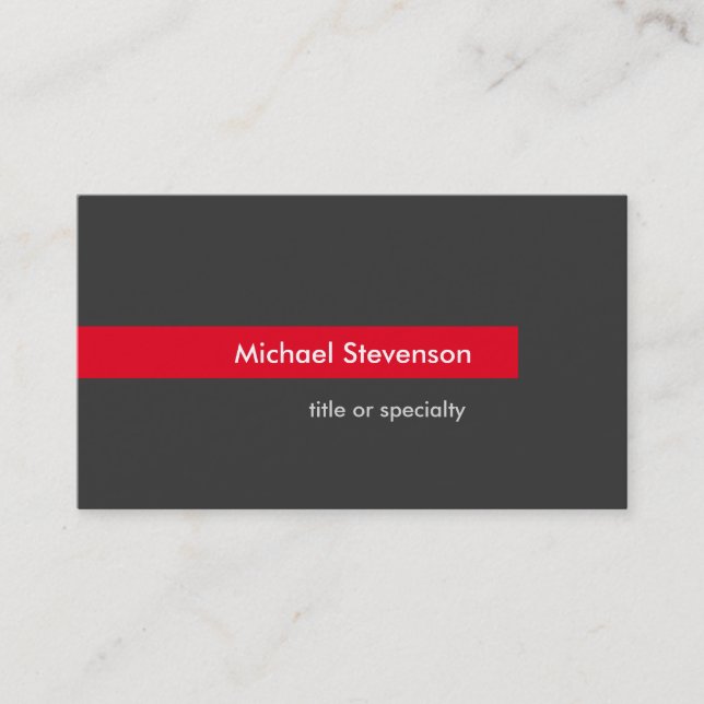 Horizontale Visitenkarte mit grau rotem Streifen (Vorderseite)