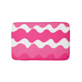 Horizontale Wellen in Rosa und Weiß Badematte