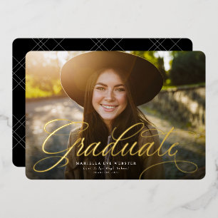 Horizontaler Abschluss mit einfachem Skriptgold Folieneinladung