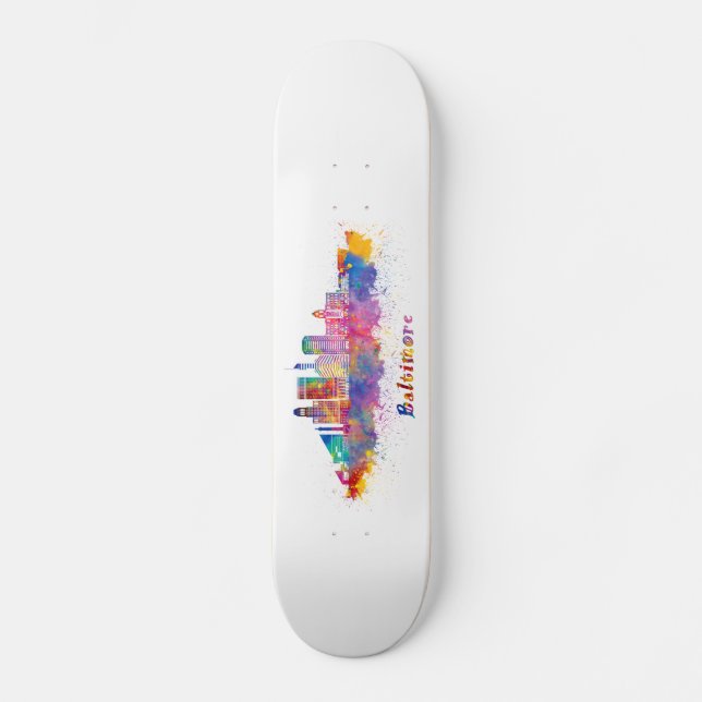 Horizontaler Akuarela Skateboard (Vorderseite)