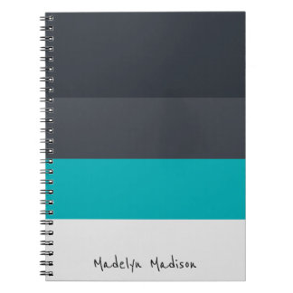 Horizontaler Farbblock Schwarz & Grau Notizblock