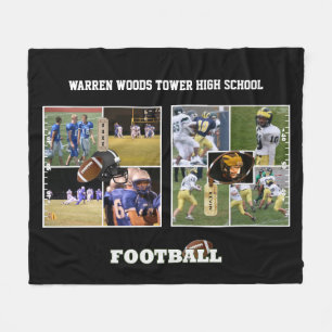 Horizontaler Foto Collage School Football Fleecedecke