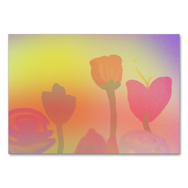 Horizontaler Frühling 3,5" x 5" Tablecard, Basic Tischnummer (Vorderseite)