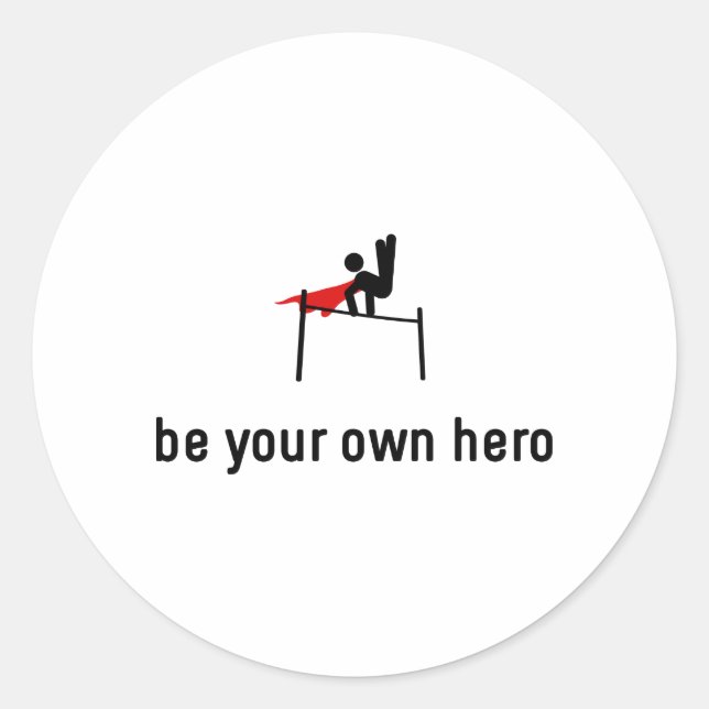 Horizontaler Gymnastikheld Runder Aufkleber (Vorderseite)