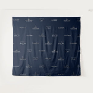 Horizontaler Hintergrund für das blaue drei Logo i Wandteppich