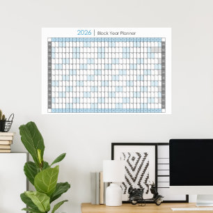 Horizontaler Kalender 2026 Poster