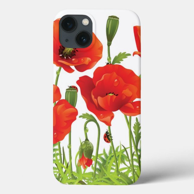 Horizontaler Rahmen mit rotem Mohn Case-Mate iPhone Hülle (Rückseite)