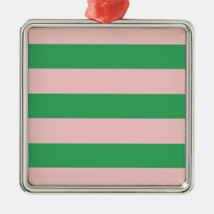 Horizontaler rosa und grüner Streifen Jede Größe Ornament Aus Metall
