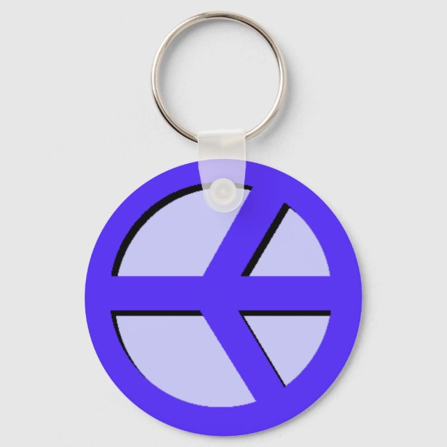 Horizontaler Schlüsselanhänger für Frieden (blau) (Vorderseite)