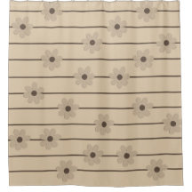 Horizontaler Streifen Brown Khaki Blume Y2K Muster