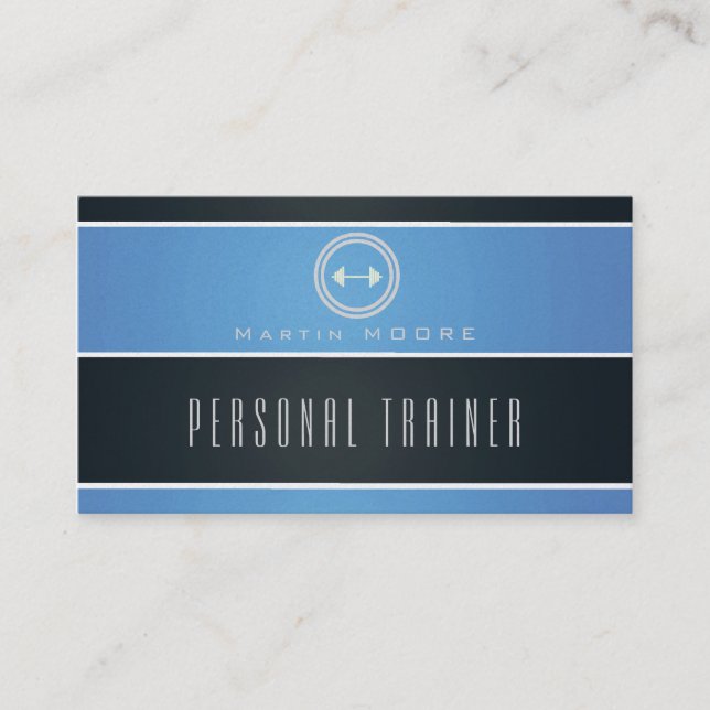 Horizontaler Streifenbandhimmel und dunkelblau Visitenkarte (Vorderseite)