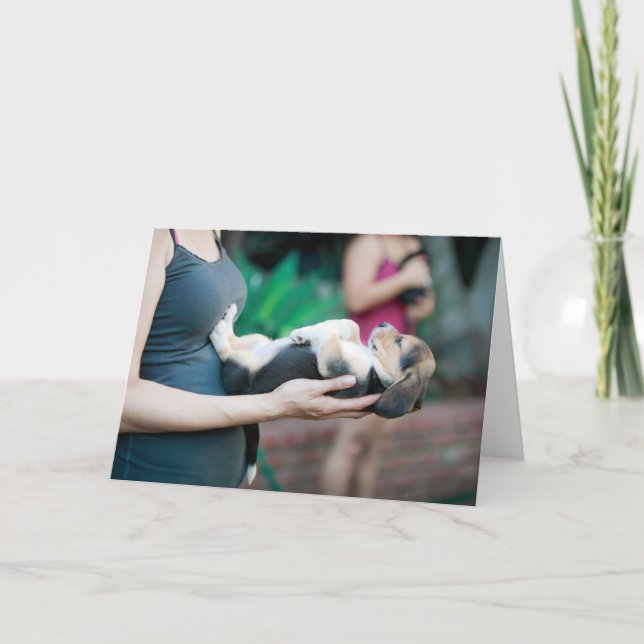 Horizontales Beagle Baby Karte (Vorderseite)