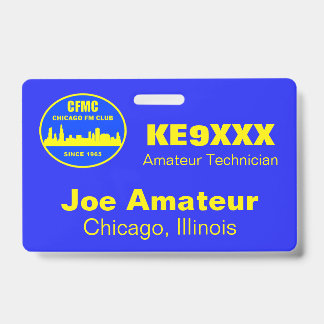 Horizontales CFMC-Abzeichen für Rufzeichen und Nam Ausweis