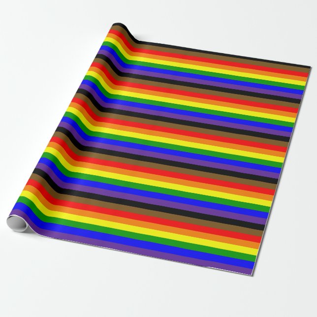 Horizontales Flag für Philadephia Rainbow Pride Geschenkpapier (Ungerollt)