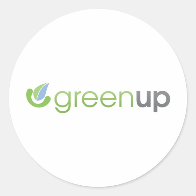 Horizontales GreenUp-Logo Runder Aufkleber (Vorderseite)