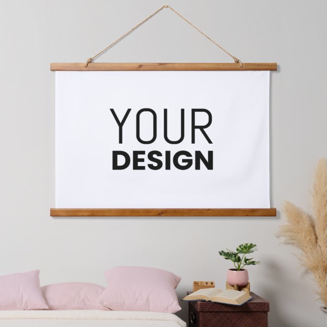 Horizontales Holzwandband Wandteppich Mit Holzrahmen (Schlafzimmer)