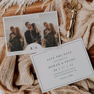 Horizontales klassisches Foto für Schwarz und Ecru Save The Date