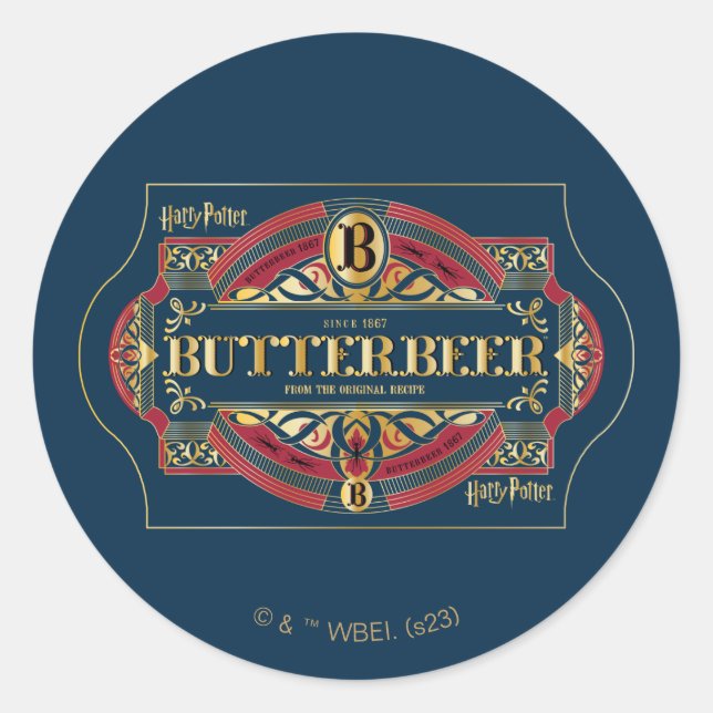 Horizontales Logo "BUTTERBEER™" Runder Aufkleber (Vorderseite)